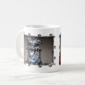 Dog Paw druckt Foto Frame Kaffeetasse (Vorderseite Links)