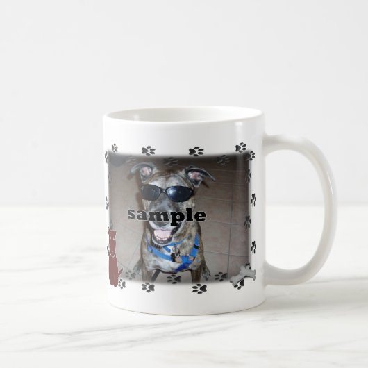 Dog Paw druckt Foto Frame Kaffeetasse (Rechts)