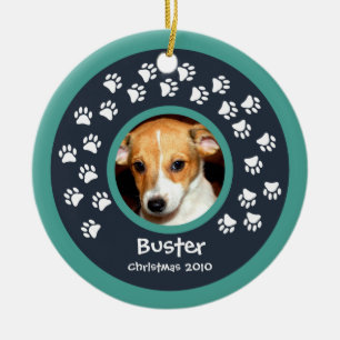 Dog Paw druckt Foto Ornament