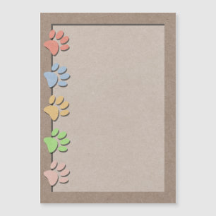 Dog Paw druckt Imitate Kraft Papier Textur Magnet