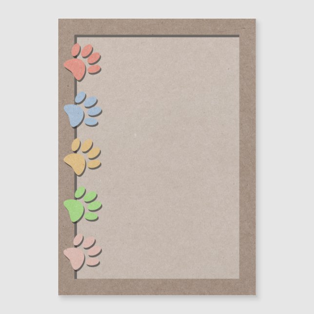 Dog Paw druckt Imitate Kraft Papier Textur Magnet (Vorderseite)