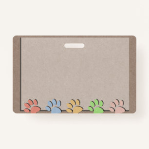 Dog Paw druckt Imitate Kraft Papier Textur Magnet Ausweis