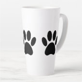 Dog Paw druckt in Schwarz-Kaffee-Tasse Milchtasse (Rechte Ecke)