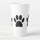 Dog Paw druckt in Schwarz-Kaffee-Tasse Milchtasse (Vorderseite)