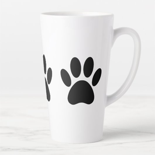 Dog Paw druckt in Schwarz-Kaffee-Tasse Milchtasse (Rechts)