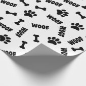 Dog Paw druckt Knochen und Wölfe nach Maß Geschenkpapier (Ecke)