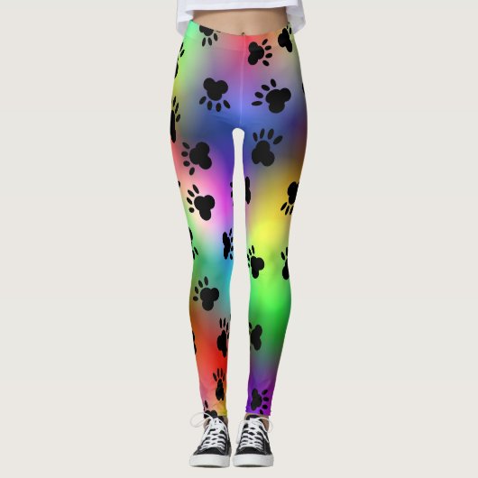 Dog Paw druckt Leggings (Vorderseite)