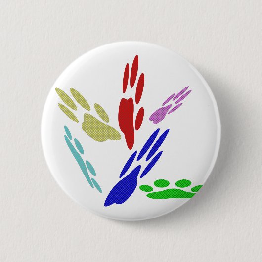 Dog Paw druckt mit Polka Dots Button (Vorderseite)