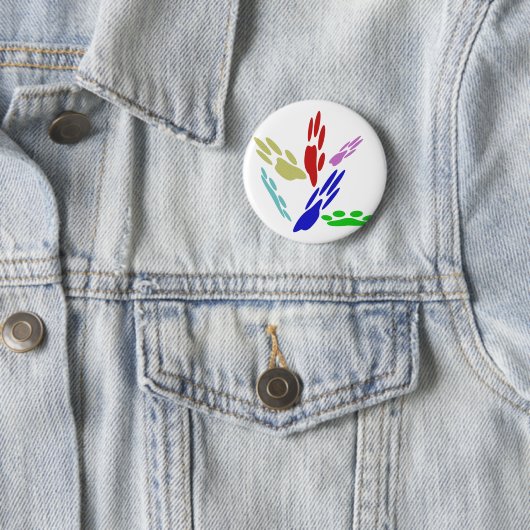 Dog Paw druckt mit Polka Dots Button (Beispiel)