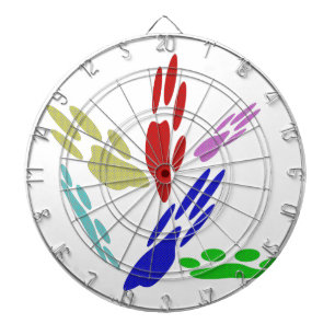 Dog Paw druckt mit Polka Dots Dartscheibe