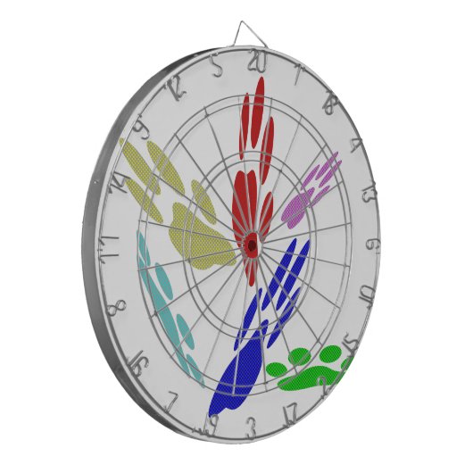 Dog Paw druckt mit Polka Dots Dartscheibe (Vorderseite Links)