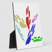 Dog Paw druckt mit Polka Dots Fotoplatte (Seite)