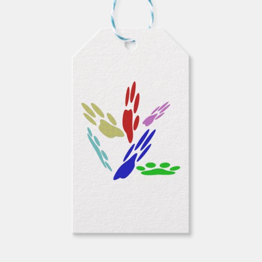 Dog Paw druckt mit Polka Dots Geschenkanhänger (Vorderseite)