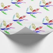 Dog Paw druckt mit Polka Dots Geschenkpapier (Ecke)