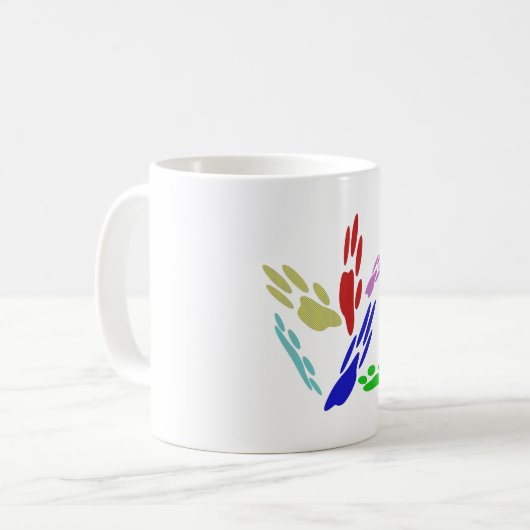 Dog Paw druckt mit Polka Dots Kaffeetasse (Vorderseite Links)