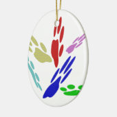 Dog Paw druckt mit Polka Dots Keramik Ornament (Links)