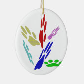 Dog Paw druckt mit Polka Dots Keramikornament (Rechts)