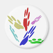 Dog Paw druckt mit Polka Dots Magnet (Vorne)