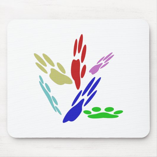 Dog Paw druckt mit Polka Dots Mousepad (Vorne)