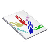 Dog Paw druckt mit Polka Dots Notizblock (Rechte Seite)