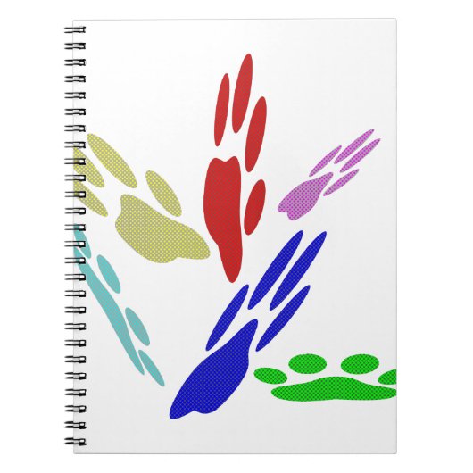 Dog Paw druckt mit Polka Dots Notizblock (Vorderseite)