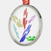 Dog Paw druckt mit Polka Dots Ornament Aus Metall (Links)