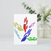 Dog Paw druckt mit Polka Dots Postkarte (Stehend Vorderseite)