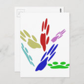 Dog Paw druckt mit Polka Dots Postkarte (Vorne/Hinten)