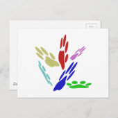 Dog Paw druckt mit Polka Dots Postkarte (Vorne/Hinten)