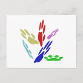 Dog Paw druckt mit Polka Dots Postkarte (Vorderseite)