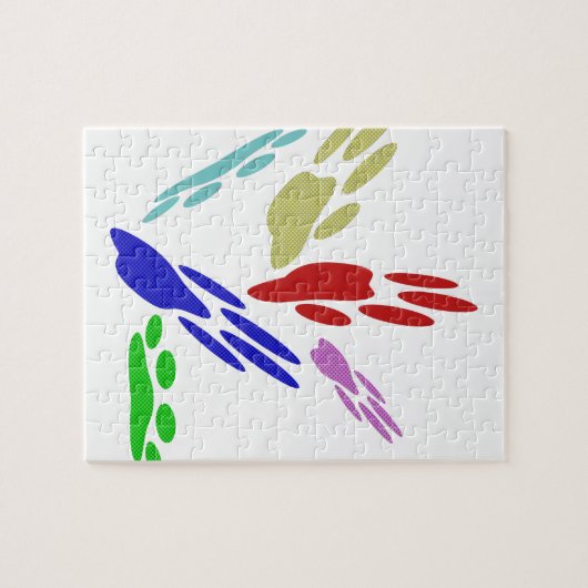 Dog Paw druckt mit Polka Dots Puzzle (Horizontal)