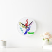 Dog Paw druckt mit Polka Dots Runde Wanduhr (Zuhause)