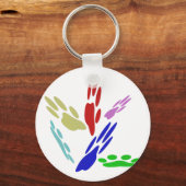 Dog Paw druckt mit Polka Dots Schlüsselanhänger (Vorderseite)