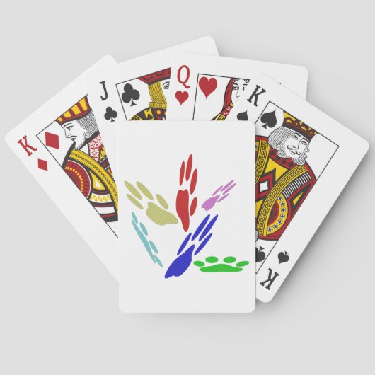 Dog Paw druckt mit Polka Dots Spielkarten (Rückseite)