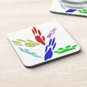 Dog Paw druckt mit Polka Dots Untersetzer (Linke Seite)
