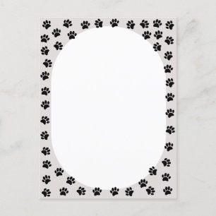 Dog Paw druckt ovale Form Postkarte