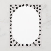 Dog Paw druckt ovale Form Postkarte (Vorderseite)
