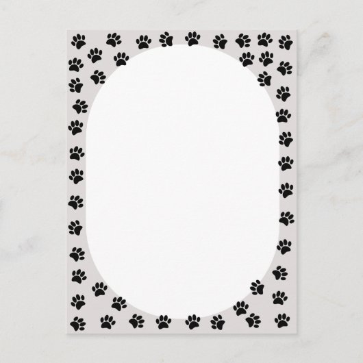 Dog Paw druckt ovale Form Postkarte (Vorderseite)