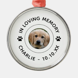 Dog Paw druckt Pet Loss Memorial in Love Memory Ornament Aus Metall