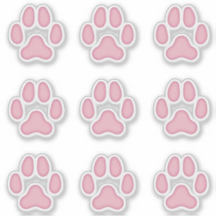 Dog Paw druckt rosa Tierspuren Sticker