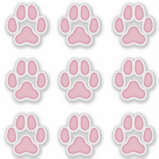 Dog Paw druckt rosa Tierspuren Sticker (Vorderseite)