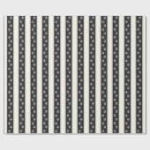 Dog Paw druckt Schwarz & Antikes Weißes Haustier L Geschenkpapier (Flach)