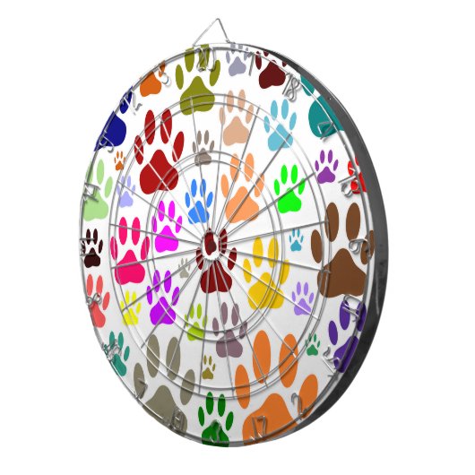 Dog Paw druckt überall Dartscheibe (Vorderseite rechts)