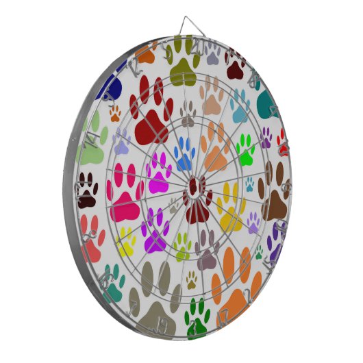 Dog Paw druckt überall Dartscheibe (Vorderseite Links)