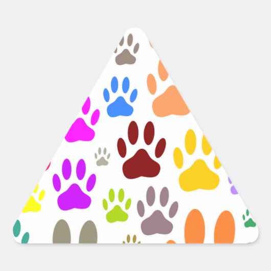 Dog Paw druckt überall Dreieckiger Aufkleber (Vorderseite)
