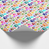 Dog Paw druckt überall Geschenkpapier (Ecke)