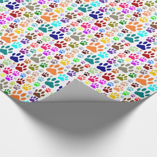 Dog Paw druckt überall Geschenkpapier (Ecke)
