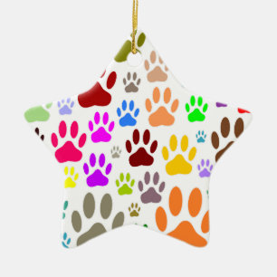 Dog Paw druckt überall Keramik Ornament