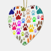Dog Paw druckt überall Keramikornament (Links)