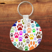 Dog Paw druckt überall Schlüsselanhänger (Vorderseite)
